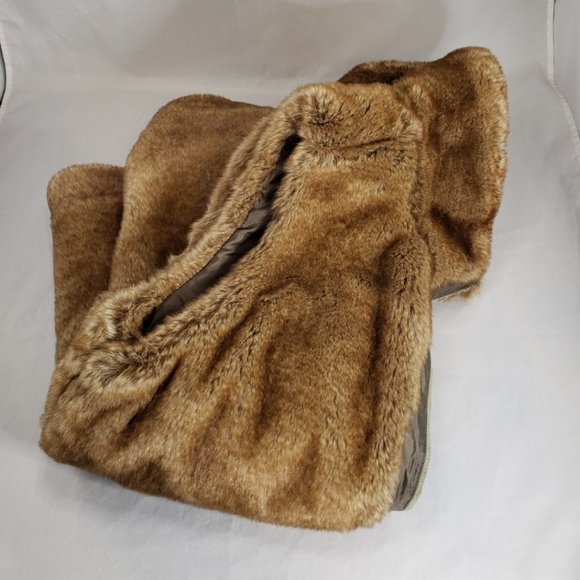 Vintage Y2K Womens Brown Faux Rabbit Fur Vest M - Picture 9 of 9